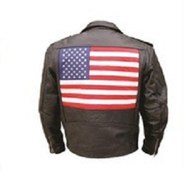Man's Motorcycle Jacket with USA Flag AL2018 - Open Road Leather ...