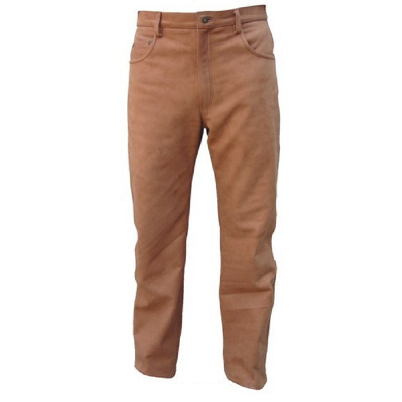 Men's Brown Leather Five Pocket Pants AL2505 - Open Road Leather ...
