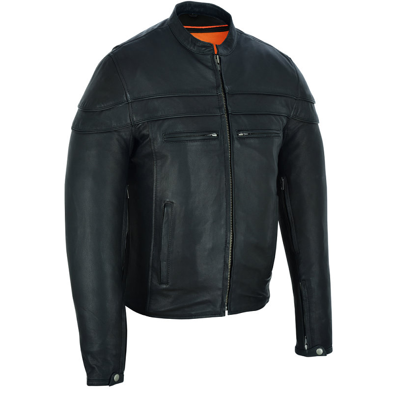Men's Racer Jacket - Long Torso DS701TALL - Open Road Leather & Accessories