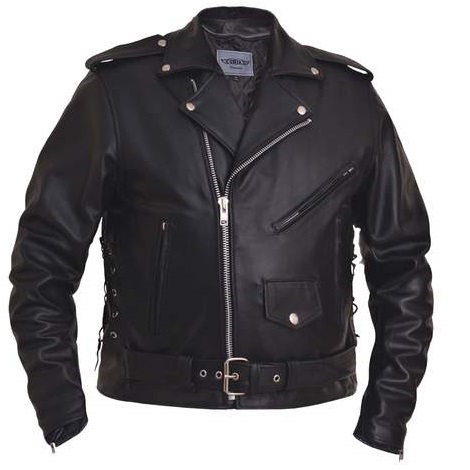 MAN’S CLASSIC POLICE STYLE LEATHER MOTORCYCLE JACKET 012.00 - Open Road ...