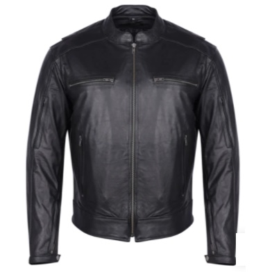 Man's Leather Racer Jacket HMM543 - Open Road Leather & Accessories