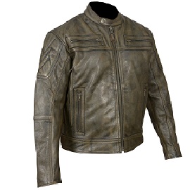 Man's Racer Jacket in Distressed Brown Finish HMM542DB - Open Road ...