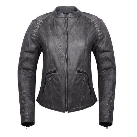 Woman's Jacket in Distressed Gray Finish with CC HML638DG - Open Road ...