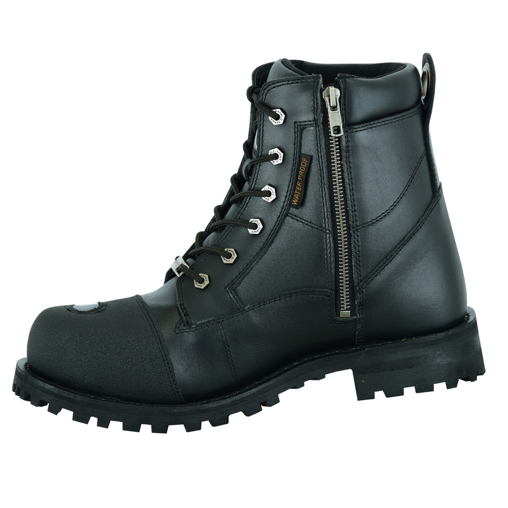 Man's Zipper Boot in Black Leather - Ankle Protection DS9741 - Open ...