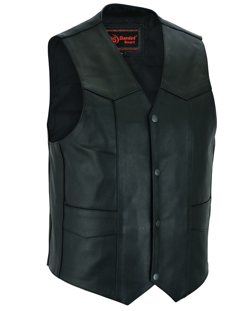 Men's Traditional Leather Vest DS110 - Open Road Leather & Accessories