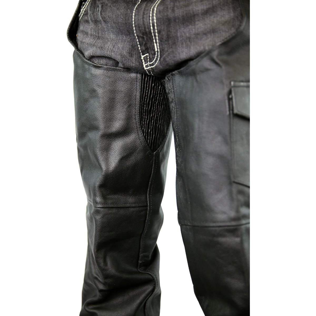 Classic Biker Leather Chaps w/ Zip-out Liner VL805 - Open Road Leather ...