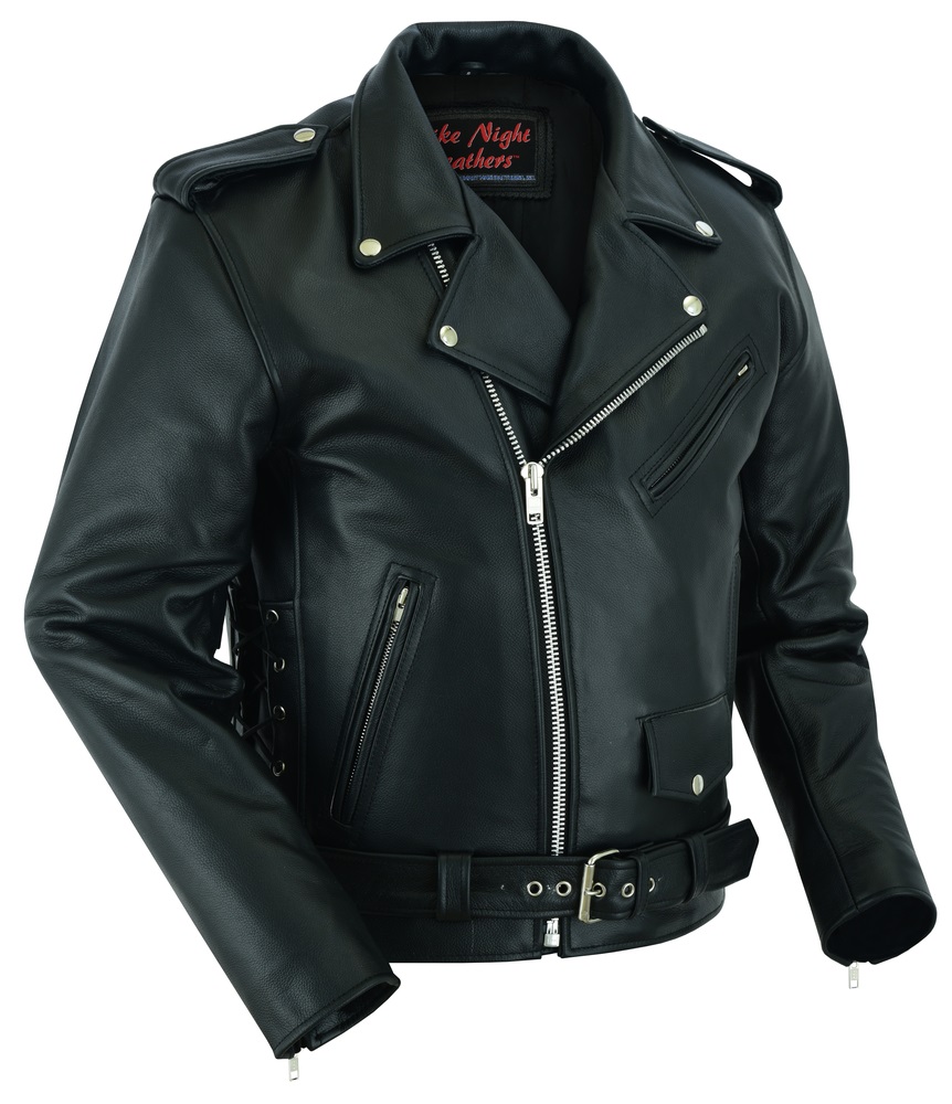 Men's MC Jacket with Side Laces DS711 - Open Road Leather & Accessories