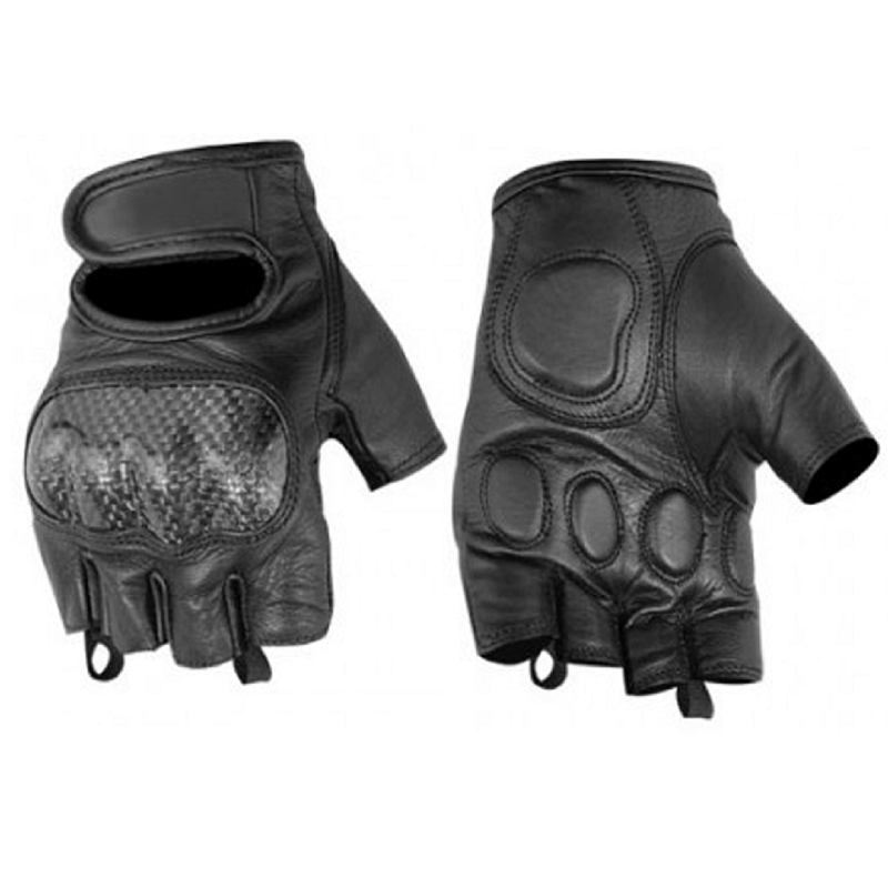 Men's Fingerless Leather Glove with Hard Knuckles DS18 - Open Road Leather  & Accessories